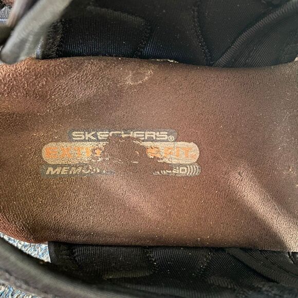 Skechers men 11 extra wide fit slip on sandals w/adjustable back strap brown - Picture 4 of 9